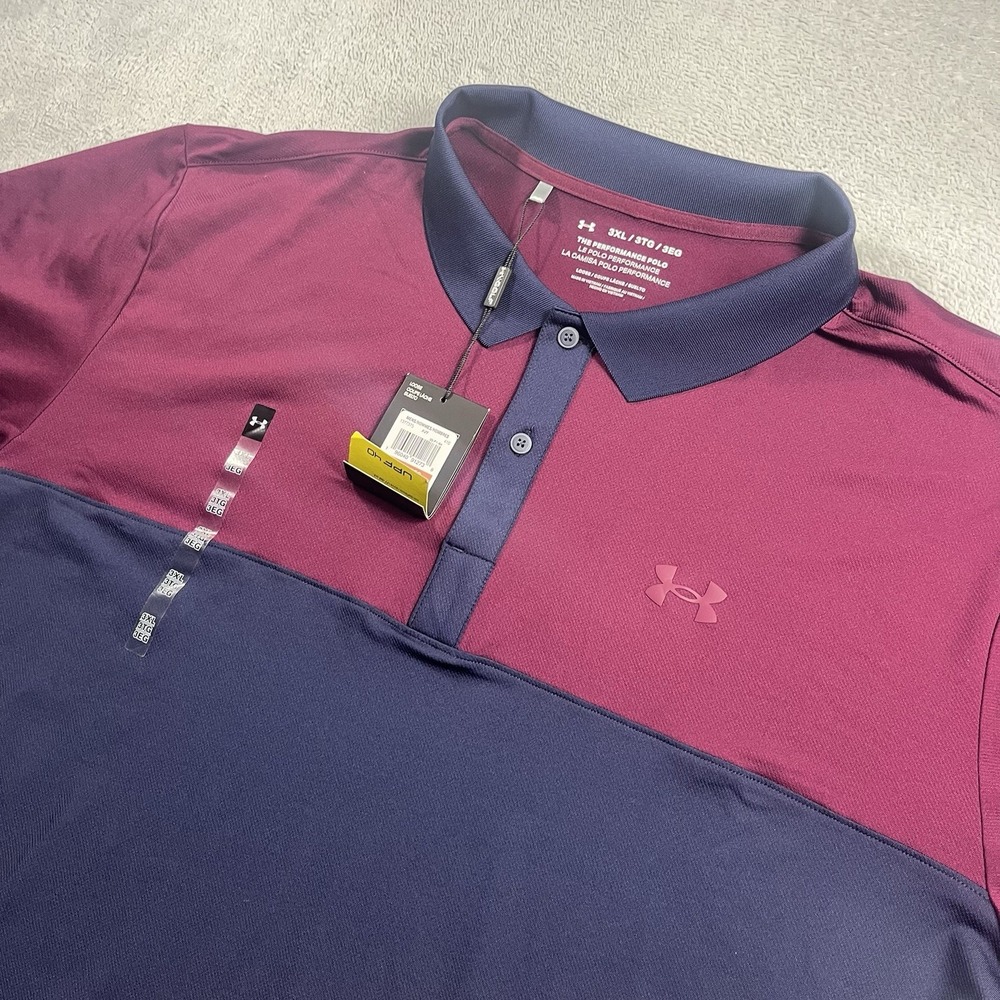 Under Armour Playoff Men's 3XL Loose Fit Performance Tech Polo Shirt Red Golf